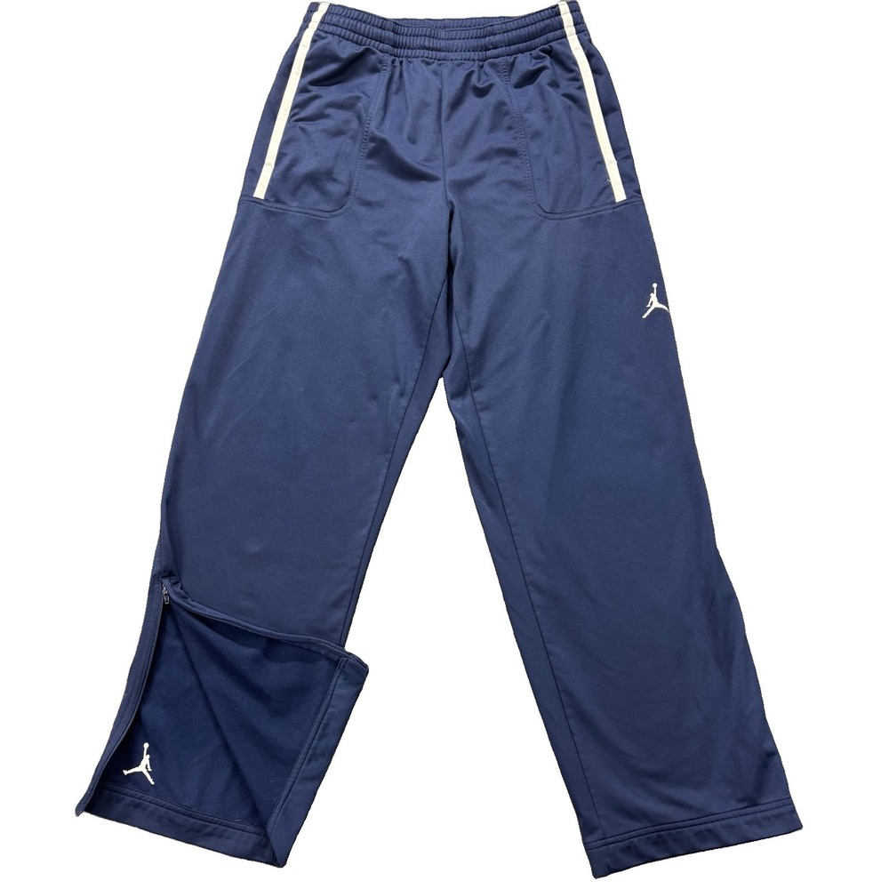 Air Jordan Track Sweatpants Mens M 32x33 Blue Zip Ankle Straight Leg Embroidered